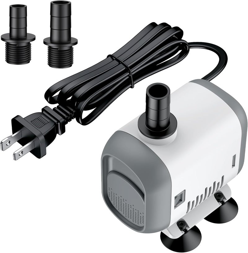 Pawfly Small Fountain Pump, 320 GPH Submersible Water Pump for Fountain, 18 W Mini Water Pump with 4.9 ft. High Lift, Quiet Water Fountain Pump for Aquarium Fish Tank & Waterfall - Image 1